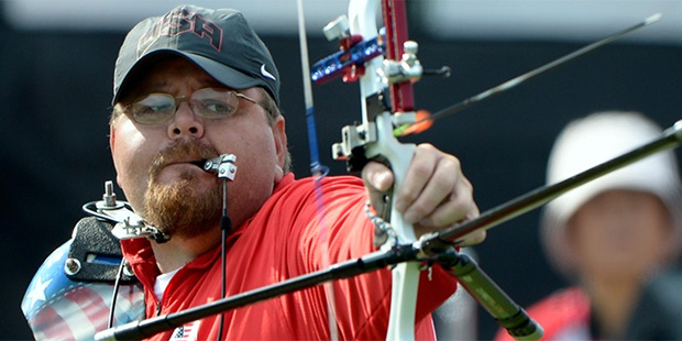 Eric Bennett, an Arizona teacher who recently won the archery competition at the Para World Champio...