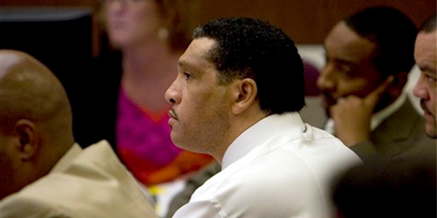 Mark Goudeau listens as the prosecution makes its closing arguments during his trial in Maricopa Co...