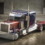 A Michael Bay-owned truck that was featured as Optimus Prime in the movie "Transformers."(Barrett-Jackson Photo)