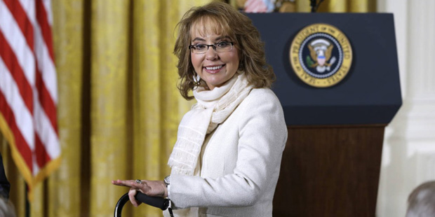 In this file photo from Tuesday, Jan. 5, 2016,  former Arizona Rep. Gabby Giffords arrives in the E...
