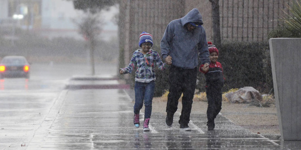 (David Pardo/The Victor Valley Daily Press via AP)...