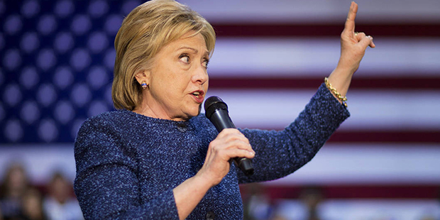 Democratic presidential candidate, Hillary Clinton speaks at a campaign event at Miles College Satu...