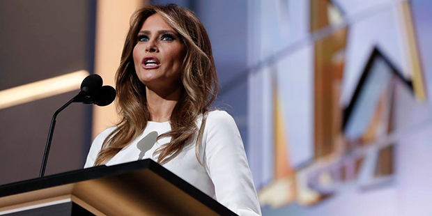 Melania Trump, wife of Republican presidential nominee Donald Trump, speaks during first day of the...