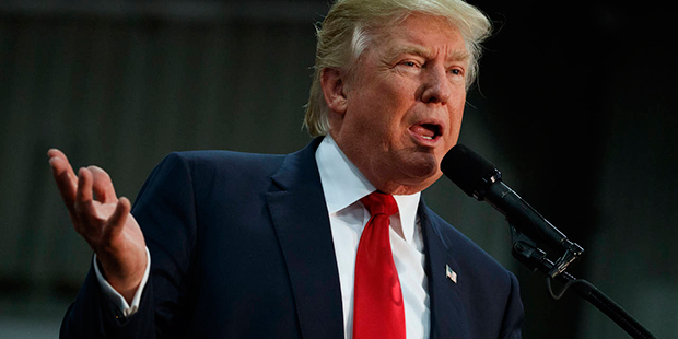 Republican presidential candidate Donald Trump speaks during a campaign rally, Thursday, Oct. 27, 2...