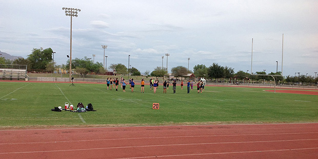 The Apache Junction High School band practices after school on a Friday afternoon. School administr...
