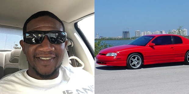 Alton Taylor and a photo of the vehicle he could be driving. The photo is not the actual suspect ve...