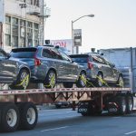 Uber self-driving vehicles are shown being transported to Arizona. (Uber Photo)
