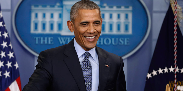President Barack Obama smiles during his final presidential news conference, Wednesday, Jan. 18, 20...