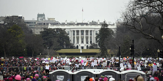 Demonstrators attend the Women's March on Washington on Saturday, Jan. 21, 2017 in Washington. (AP ...