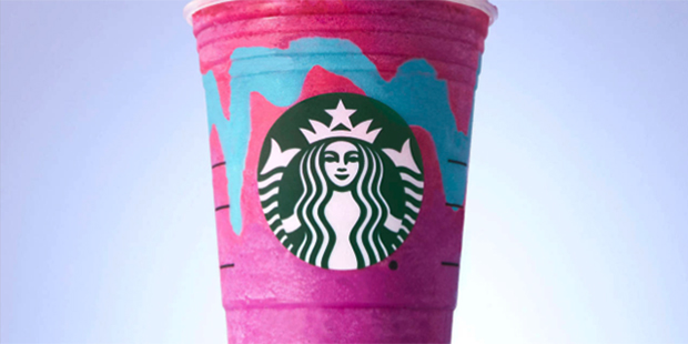 This photo provided by Starbucks shows the company's "Unicorn Frappuccino." Starbucks says its newe...