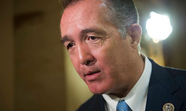 Rep. Trent Franks, R-Ariz. speaks with a reporter on Capitol Hill in Washington, Friday, March 24, ...