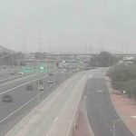 Traffic cams showed the overcast conditions -- which were paired with wind -- in north Phoenix on Saturday. (AZ511.gov camera screenshot, I-17 Northbound, North of Union Hills)