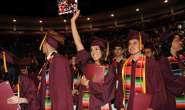 Students celebrate graduation at Arizona State University's 2013 Hispanic Convocation. (Arizona Sta...