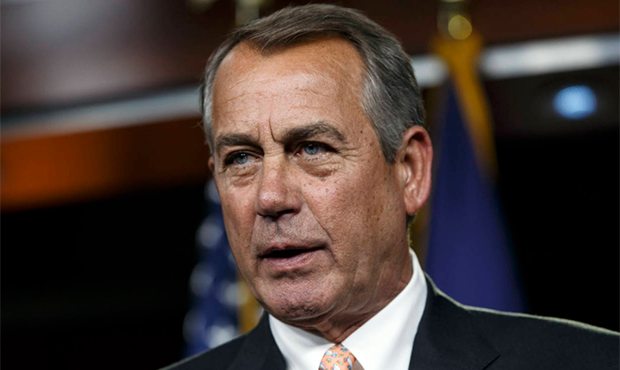 In this Feb. 26, 2015, file photo, House Speaker John Boehner speaks during a news conference on Ca...