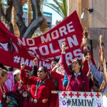 "We are resilient, we are strong, we are beautiful and we are here to stay," said Wenona Benally, an organizer for the missing and murdered indigenous women at the Women's March in Phoenix. (Photo by Melina Zuniga/Cronkite News)