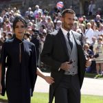 
              David and Victoria Beckham arrive for the wedding ceremony of Prince Harry and Meghan Markle at St. George's Chapel in Windsor Castle in Windsor, near London, England, Saturday, May 19, 2018. (Chris Radburn/pool photo via AP)
            