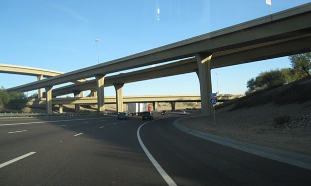 Interstate 10 in downtown Phoenix. (Flickr/Doug Kerr)...