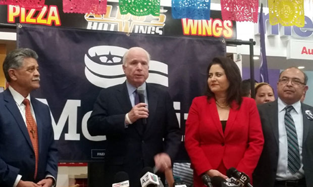 Ariz. Sen. John McCain (second from left) launched his "Unidos con McCain” Hispanic Coalition in ...