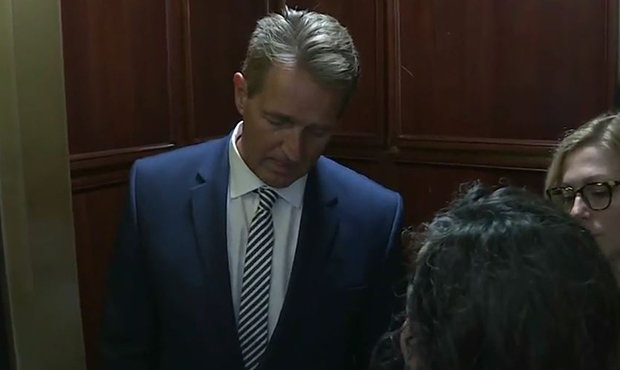 2 women confront Sen. Jeff Flake after he announces his Kavanaugh vote