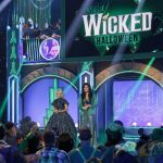This image released by NBC shows Kristin Chenoweth, left, and Idina Menzel from the Halloween-themed TV special "A Very Wicked Halloween: Celebrating 15 Years On Broadway," airing on NBC on Oct. 29 at 10pm ET. Chenoweth and Menzel were original stars of the Broadway production. (Eric Liebowitz/NBC via AP)