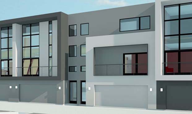 An artists rendering of the Roosevelt Townhome community design. (Caliber, The Wealth Development C...