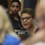 Rep. Karen Bass, D-Calif., asks questions to former special counsel Robert Mueller, as he testifies before the House Judiciary Committee hearing on his report on Russian election interference, on Capitol Hill, in Washington, Wednesday, July 24, 2019. (AP Photo/Andrew Harnik)