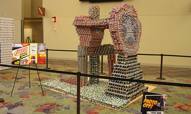 Canned good structures made for Phoenix food bank on display