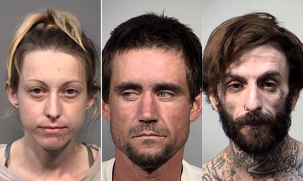 From left, Brittney Jessup, Jared Daricek and Zachary Olmsted (Yavapai County Sheriff's Office Phot...
