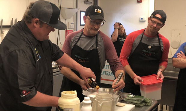 Beau MacMillan and café workers (Phoenix Rescue Mission Photo)...