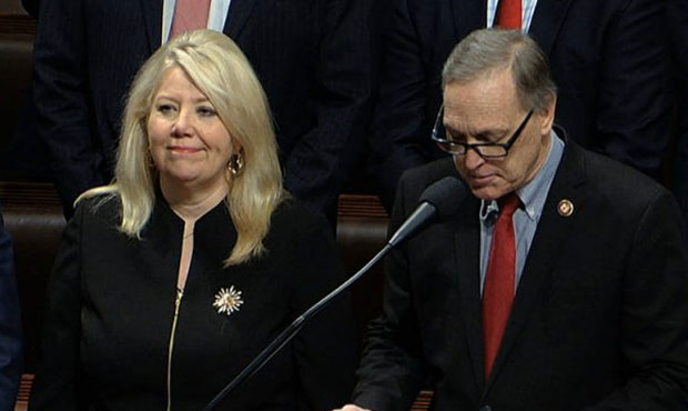 Rep. Debbie Lesko joins Rep. Andy Biggs as Biggs makes a motion to adjourn while the House of Repre...