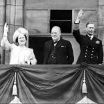 
              FILE - In this May 8, 1945 file photo Britain's Prime Minister Winston Churchill, center, joins the royal family, from left, Princess Elizabeth, Queen Elizabeth, King George VI, and Princess Margaret, on the balcony of Buckingham Palace, London, England, on VE Day. Nazi commanders signed their surrender to Allied forces in a French schoolhouse 75 years ago this week, ending World War II in Europe and the Holocaust. Unlike the mass street celebrations that greeted this momentous news in 1945, surviving veterans are marking V-E Day this year in virus confinement, sharing memories with loved ones, instead of in the company of comrades on public parade. (AP Photo, File)
            