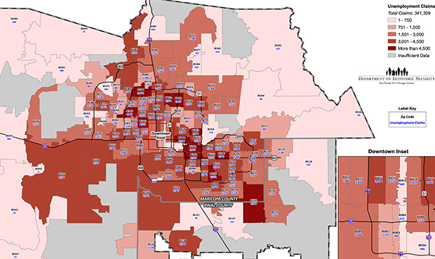 Maricopa County has almost two-thirds of state's unemployment claims