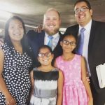 In this July 2019 photo, immigration attorney Carlos Trujillo (far right) poses with the Holt family on the day he helped secure residency status for Thamy Holt’s daughters, Marian and Nathalia. Clockwise from right: Carlos Trujillo, Marian, Nathalia, Thamy Holt and Josh Holt. (Instagram Photo/Josh Holt)