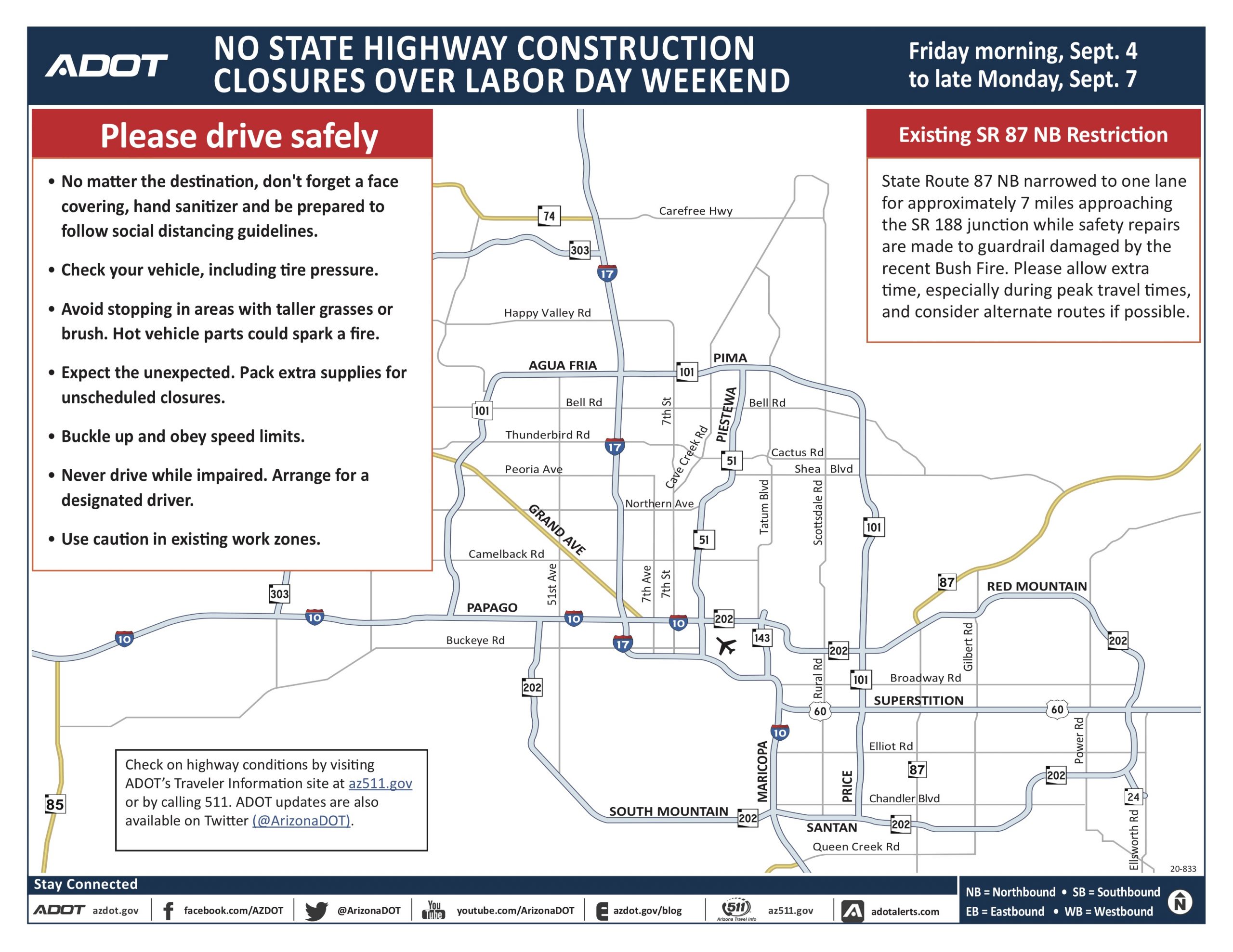 Arizona Department Of Transportation Road Conditions And Closures Map