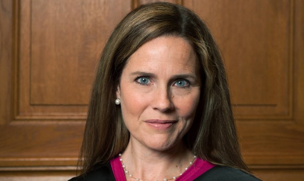 This image provided by Rachel Malehorn shows Judge Amy Coney Barrett in Milwaukee, on Aug. 24, 2018...