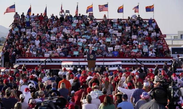 President Donald Trump speaks at a campaign rally Monday, Oct. 19, 2020, in Tucson, Ariz. (AP Photo...