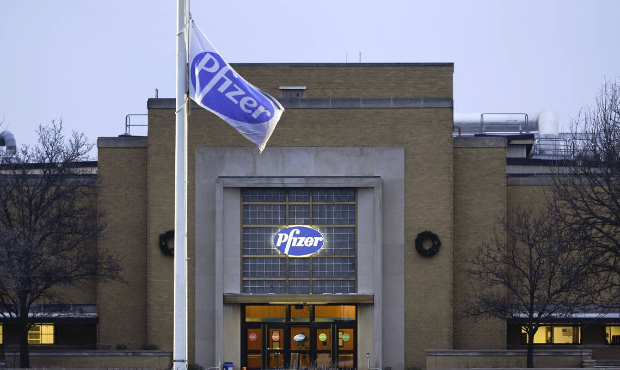 The Pfizer Global Supply Kalamazoo manufacturing plant is shown in Portage, Mich., Friday, Dec. 11,...