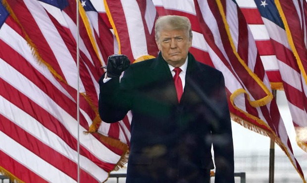 President Donald Trump arrives to speak at a rally Wednesday, Jan. 6, 2021, in Washington. (AP Phot...