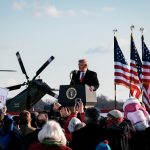 President Donald Trump speaks to his supporters prior to boarding Air Force One to head to Florida on Jan. 20, 2021, in Joint Base Andrews, Maryland. Trump, the first president in more than 150 years to refuse to attend his successor's inauguration, is expected to spend the final minutes of his presidency at his Mar-a-Lago estate in Florida. (Pool-Getty Images Photo/Pete Marovich)