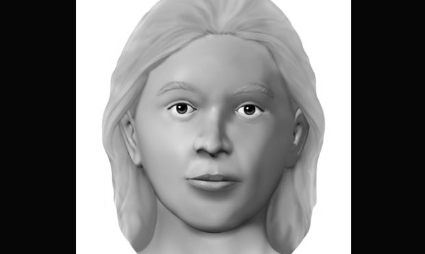 Facial reconstruction of "Valentine Sally," whose body was found on Feb. 14, 1982, on an Arizona hi...