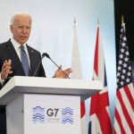 
              President Joe Biden speaks during a news conference after attending the G-7 summit, Sunday, June 13, 2021, at Cornwall Airport in Newquay, England. Biden is en route to Windsor, England, to meet with Queen Elizabeth II, and then on to Brussels to attend the NATO summit. (AP Photo/Patrick Semansky)
            