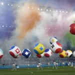 
              Artists perform prior to the Euro 2020, soccer championship group A match between Italy and Turkey, at the Rome Olympic stadium, Friday, June 11, 2021. (AP Photo/Alessandra Tarantino, Pool)
            