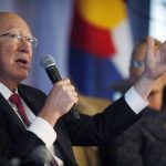 
              FILE - In this July 26, 2018, file photo, former Interior Secretary Ken Salazar speaks during the annual state of Colorado energy luncheon in Denver. President Joe Biden has unveiled picks for several high-profile ambassadorial postings, turning to a group that includes career diplomats, political allies and an American aviation hero. One is for Salazar to serve as ambassador to Mexico. (AP Photo/David Zalubowski, File)
            