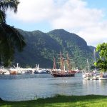 
              FILE - This July 2002 file photo shows a sailing ship in the harbor at Pago Pago, American Samoa. A federal appeals court ruling says U.S. citizenship shouldn't be imposed on those born in American Samoa. The decision reverses a lower court ruling that sided with three people from American Samoa who lived in Utah. They sued to be recognized as citizens. (AP Photo/David Briscoe, File)
            