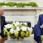 
              President Joe Biden, right, meets with Afghan President Ashraf Ghani, left, in the Oval Office of the White House in Washington, Friday, June 25, 2021. (AP Photo/Susan Walsh)
            