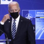 
              U.S. President Joe Biden arrives for a media conference during a NATO summit in Brussels, Monday, June 14, 2021. U.S. President Joe Biden is taking part in his first NATO summit, where the 30-nation alliance hopes to reaffirm its unity and discuss increasingly tense relations with China and Russia, as the organization pulls its troops out after 18 years in Afghanistan. (Olivier Hoslet, Pool via AP)
            