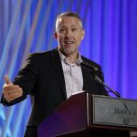 
              Southern Baptist Convention President J.D. Greear speaks during the executive committee plenary session at the annual Southern Baptist Convention meeting Monday, June 14, 2021, in Nashville, Tenn. (AP Photo/Mark Humphrey)
            