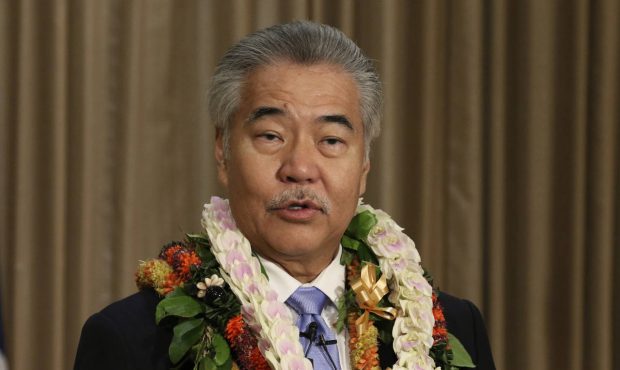FILE - In this Jan. 21, 2020, file photo, Gov. David Ige speaks to reporters in Honolulu after deli...