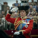 
              This image released by Netflix shows Olivia Colman as Queen Elizabeth II in a scene from "The Crown." Colman was nominated for an Emmy Award for outstanding leading actress in a drama series. (Liam Daniel/Netflix via AP)
            