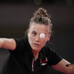 
              Poland's Natalia Partyka competes during the table tennis women's singles first round match against Australia's Michelle Bromley at the 2020 Summer Olympics, Saturday, July 24, 2021, in Tokyo. (AP Photo/Kin Cheung)
            